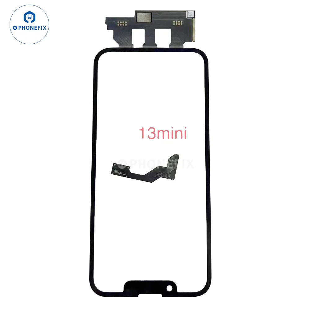 PHONEFIX iPhone X-15 Pro Max touch screen replacement with digitizer flex and OCA for screen repair, showing the assembled phone screen.