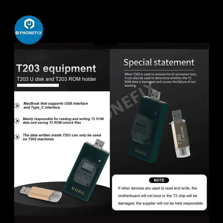 PHONEFIX BY-T203 Data Assistant for MacBook, used for backup reading and repair of data, designed for phone unlocking tools.