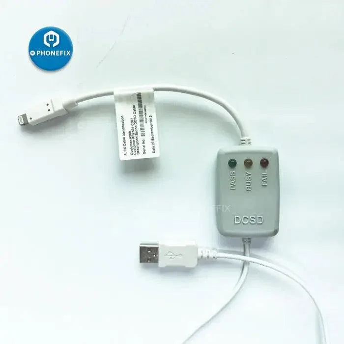 PhoneFix DCSD Alex Cable for iPhone and iPad serial port, used for DFU mode and device unlocking.