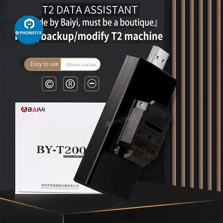 BY-T200 T2 Data Assistant backup tool for MacBook repair, used for phone unlocking and data reading, by PHONEFIX.