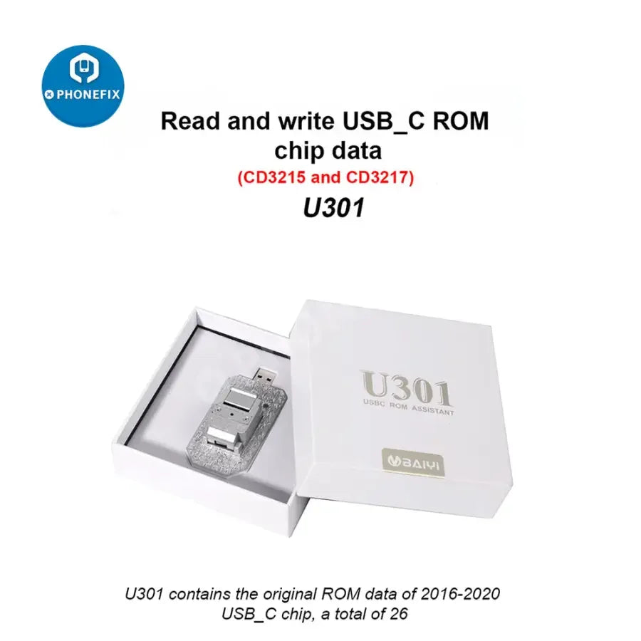 PHONEFIX BY-U301 Data Assistant for MacBook backup and ROM data write/read, phone unlocking tool, black device with ports
