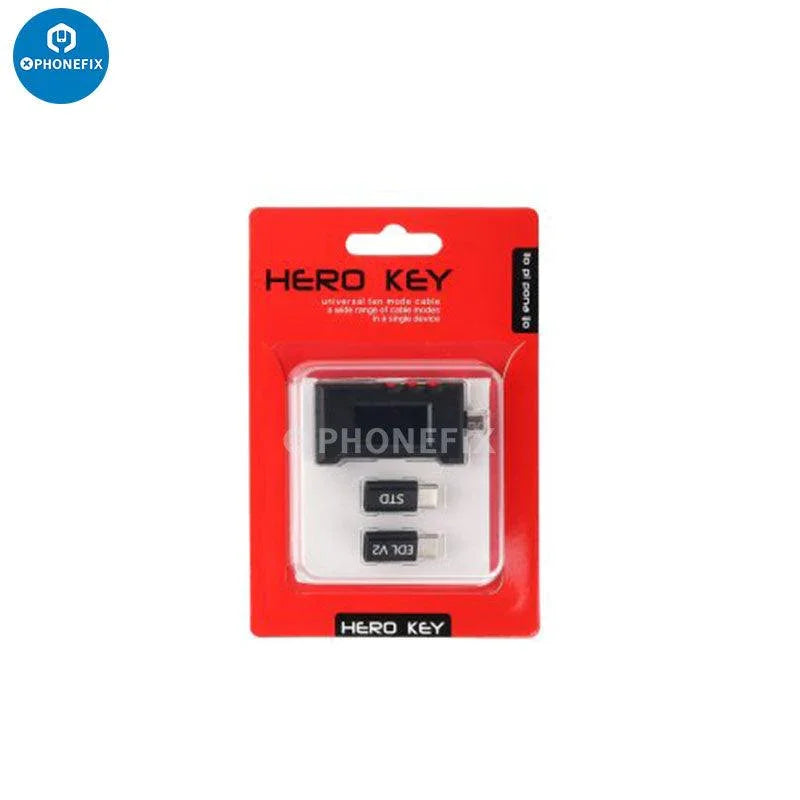 PhoneFix Hero Key USB STD EDL V2 Harmony universal phone unlocking tool with 10 modes and cable for mobile device repair.