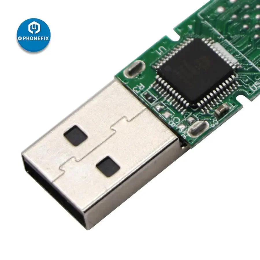 PhoneFix U Disk PCB USB 2.0 LGA70 Hynix NAND flash for iPhone 6-7 Plus unlocking tools, with circuit board and connectors visible.