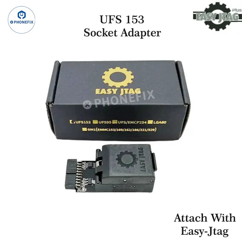 Caja PHONEFIX Z3X Easy Jtag Plus con adaptador de zócalo UFS153 para desbloqueo de teléfonos y programación de chips BGA254/153/95.