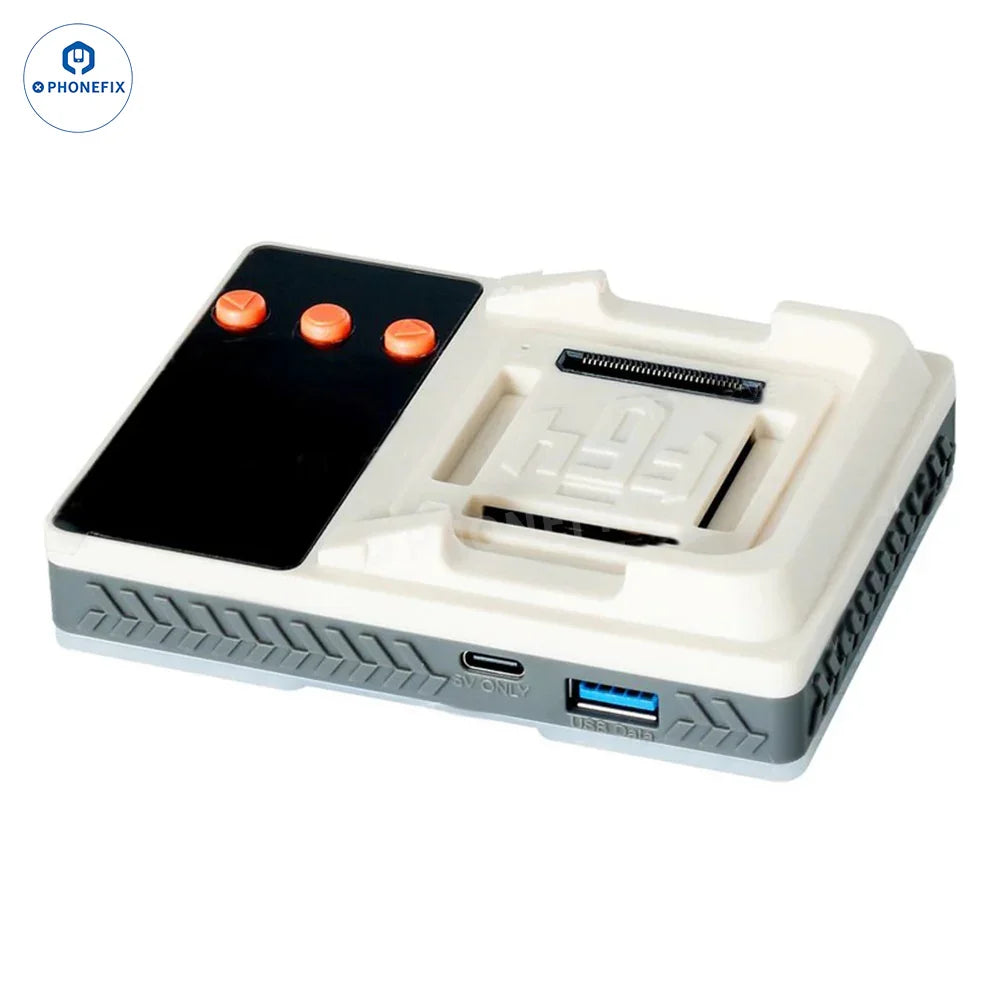 PhoneFix Flash F64 Ultra NAND programmer for UFS, eMMC, MicroSD, and Nano Memory Cards, used for phone unlocking tools.