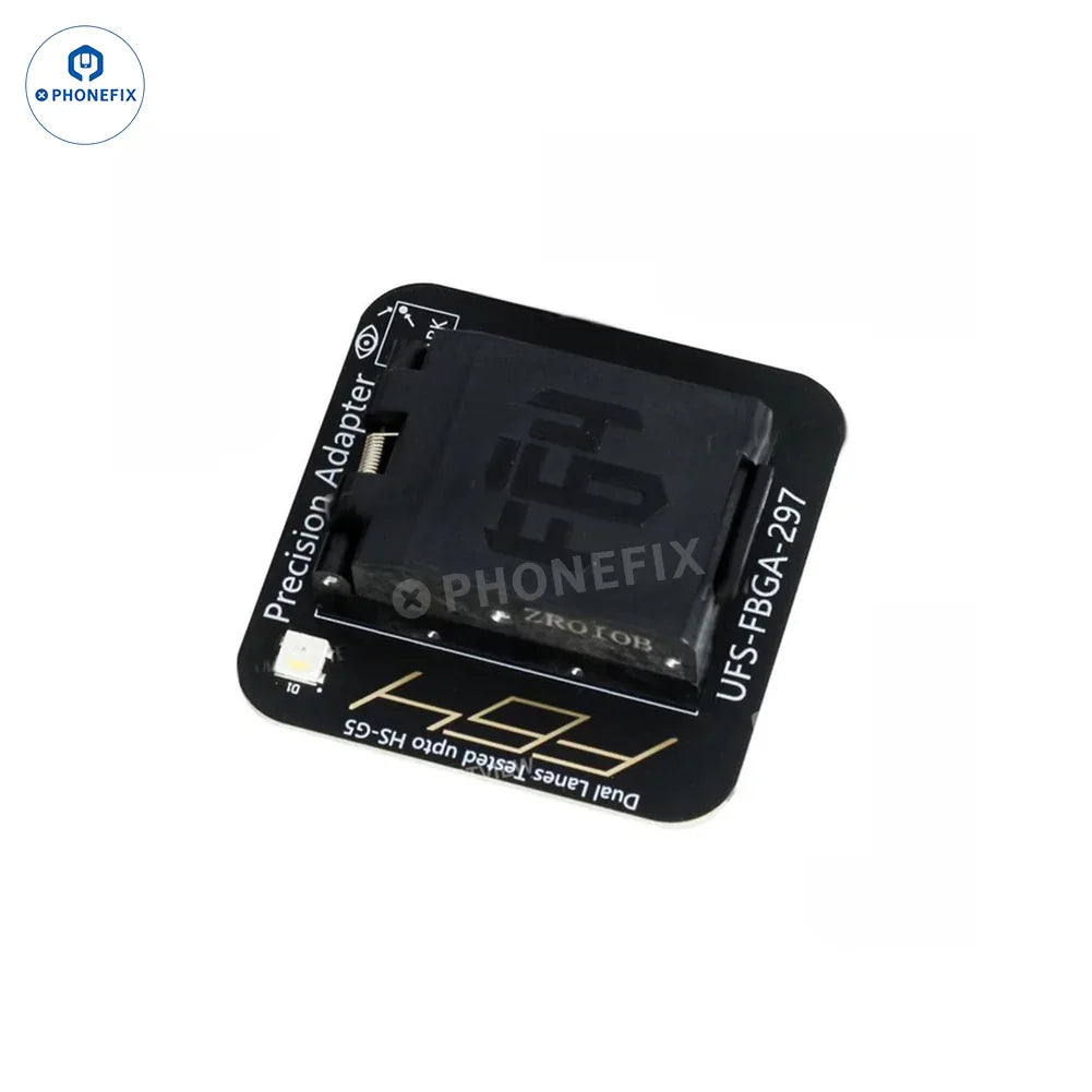 PhoneFix Flash F64 Ultra NAND programmer for UFS, eMMC, MicroSD, and Nano memory cards, used for phone unlocking and data management.