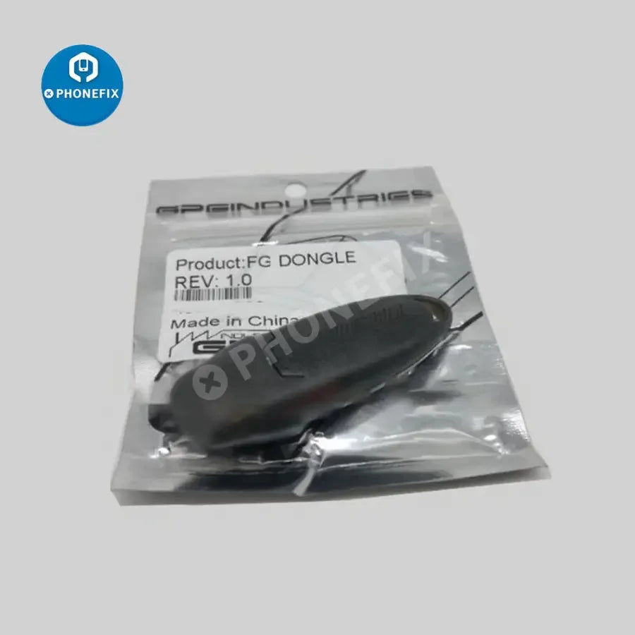PhoneFix Furious Gold USB Dongle FG Key Lite for phone unlocking, showing the device and activation packs.
