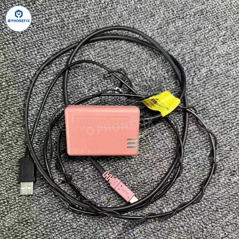 PhoneFix Ham USB-C DCSD engineering cable for iPhone 15 Pro Max recovery and repair, used for phone unlocking and diagnostics.