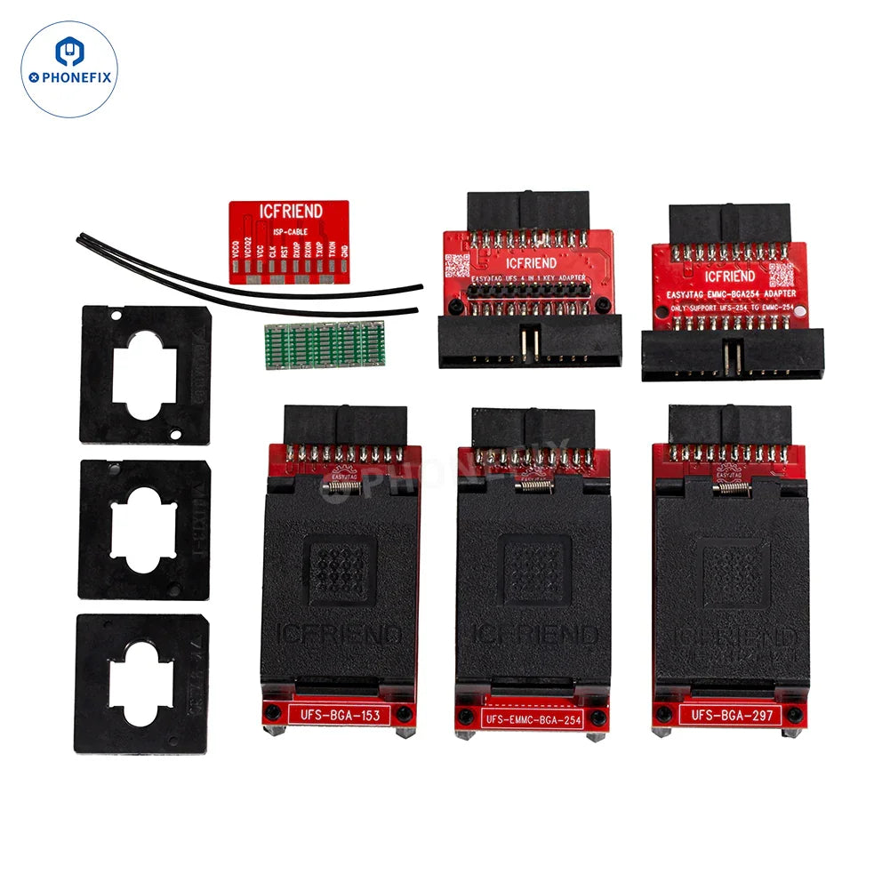 PHONEFIX ICFRIEND UFS BGA socket for phone unlocking tools, compatible with BGA153, 254, 297, 95 for EASY JTAG Plus Box.