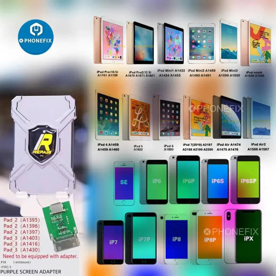 iRepair P10 DFU Box for iPhone and iPad development firmware, used for phone unlocking and device maintenance by PHONEFIX