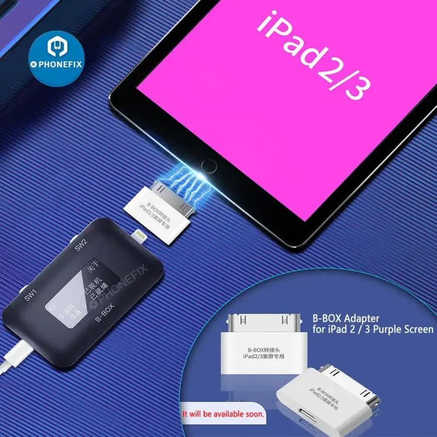 PHONEFIX JC B-BOX Window DCSD Cable for iOS A7-A11, One-Key Purple Mode, phone unlocking tool for iPhone repair.