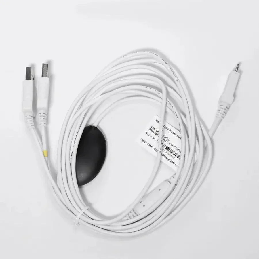 Magico DCSD cable for iPhone serial port engineering, PhoneFix phone unlocking tool with black connector and cable.