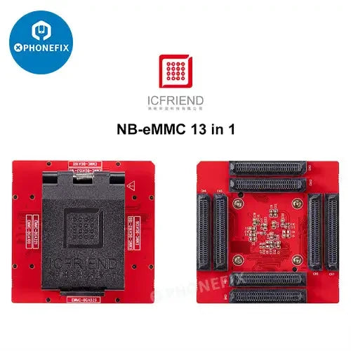 PHONEFIX ICFRIEND MiPi NB Max tester box for EMMC and UFS chips, phone unlocking tools for mobile device repair.