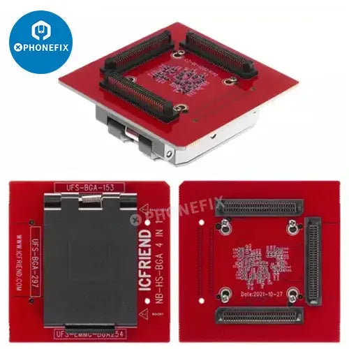 PhoneFix ICFRIEND MiPi NB Max tester box for EMMC and UFS chips, a phone unlocking tool for mobile repair professionals.