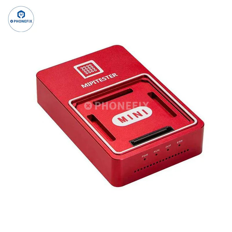 MiPiTester MINI UFS and EMMC 13-in-1 adapter for phone unlocking tools by PHONEFIX, shown with multiple connector ports.