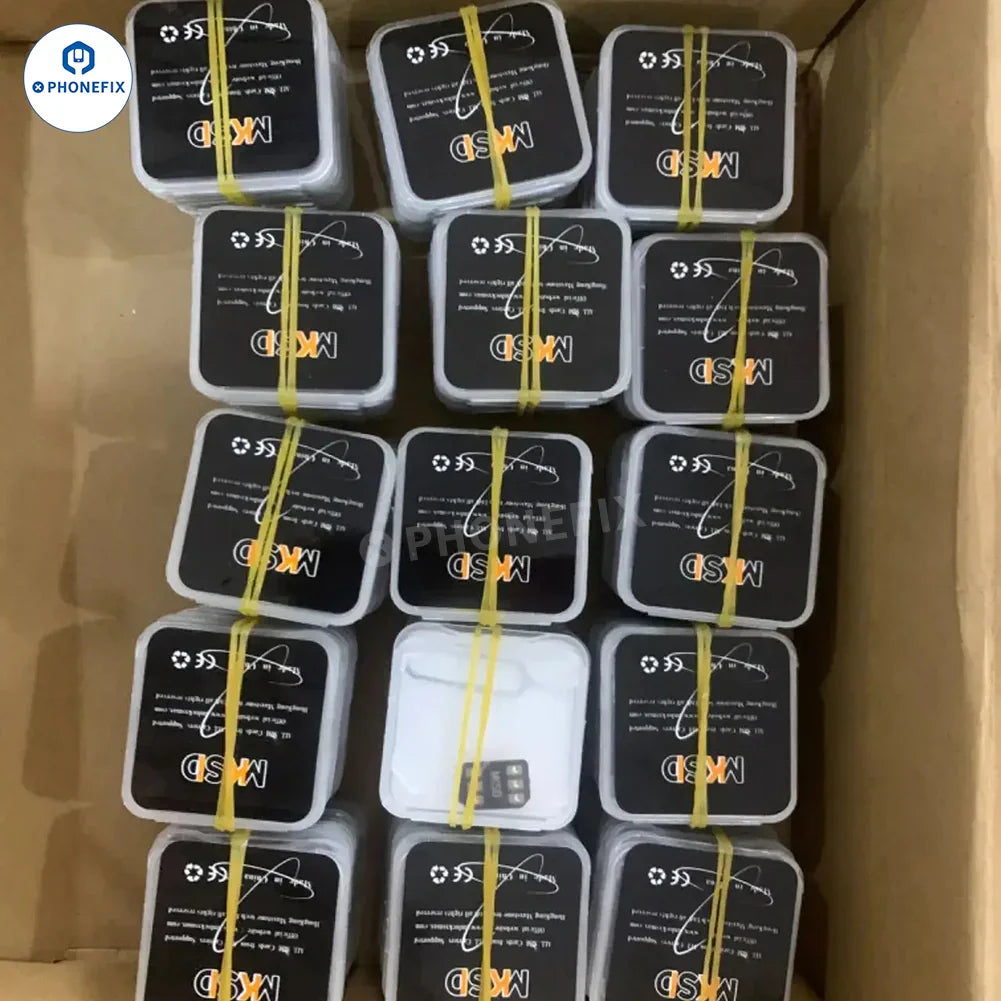 PHONEFIX MKSD iOS 18 SIM unlock card for iPhone 16 series, with single-sided adhesive, phone unlocking tool.