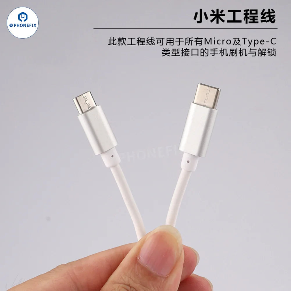 PhoneFix OSS EDL cable for Xiaomi engineering line, fast charging and deep flash tool for phone unlocking and repair.