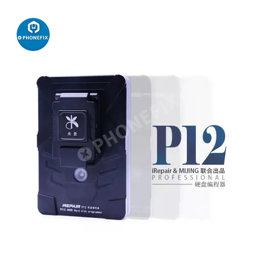PhoneFix iRepair P12 PCIe NAND hard disk programmer for DFU purple screen repair, phone unlocking tools with adapter.