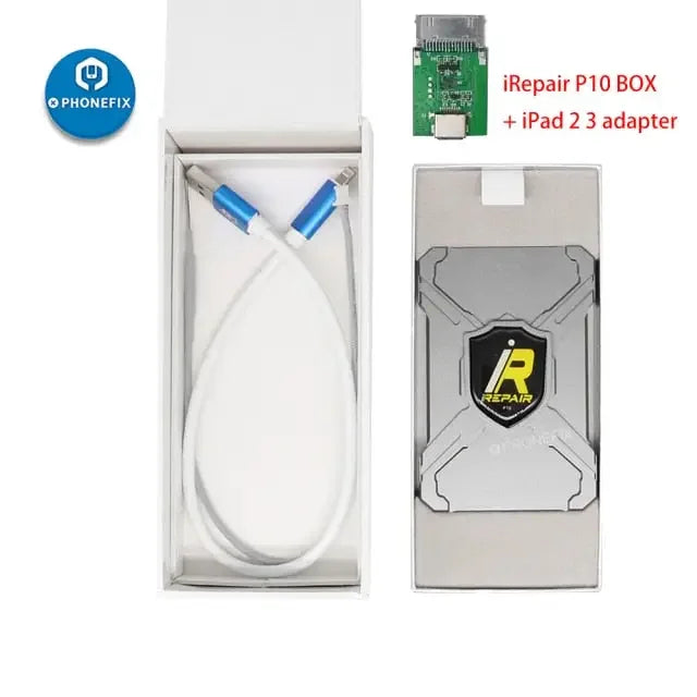 PHONEFIX iRepair P12 PCIE NAND hard disk programmer used for phone unlocking and purple screen repair, with adapters included.