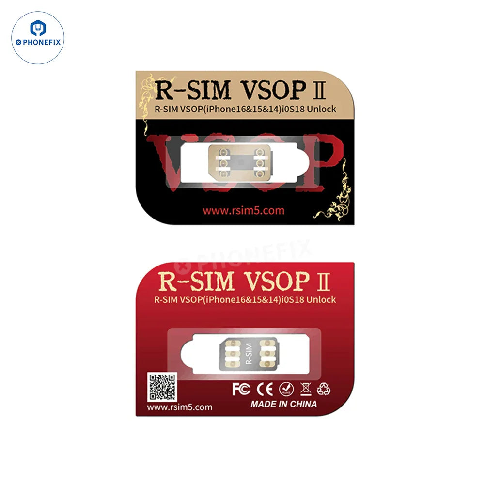 PHONEFIX R-SIM Mini3 VSOP II unlock card for iPhone 13-16 Pro Max, used for phone unlocking and SIM card unlocking.