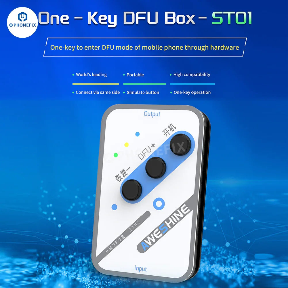 PHONEFIX ST01 One-key DFU Box for iPhone X to Pro Max recovery mode, phone unlocking tool for iPhone repair and firmware updates