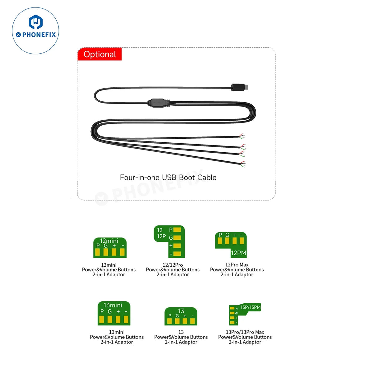 PHONEFIX ST01 One-key DFU Box for iPhone X to Pro Max, used for recovery mode and phone unlocking.