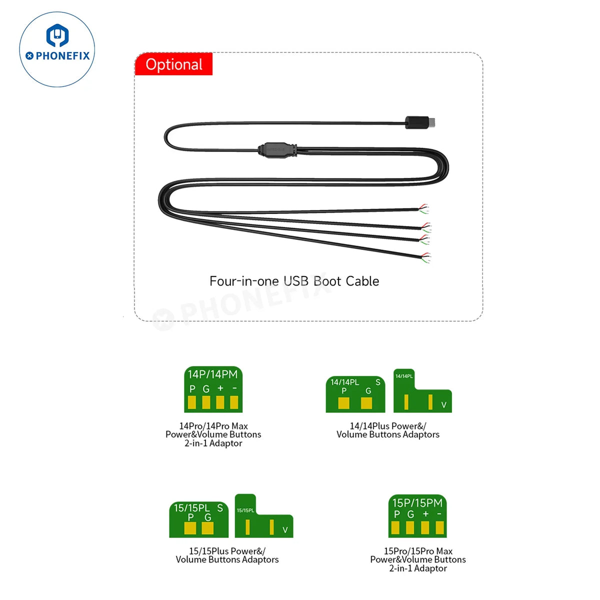PHONEFIX ST01 One-key DFU box for iPhone X to 16 Pro Max recovery mode, used for phone unlocking and repair.
