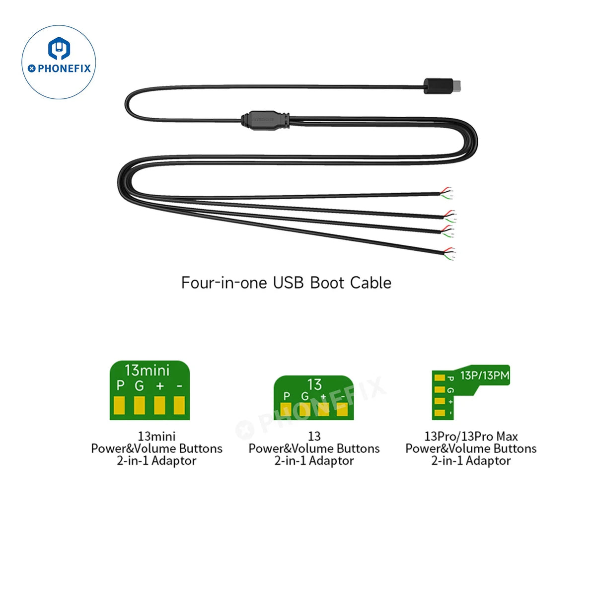 PHONEFIX ST01 One-key DFU Box for iPhone X to 16 Pro Max, device in hand for recovery mode or phone unlocking.
