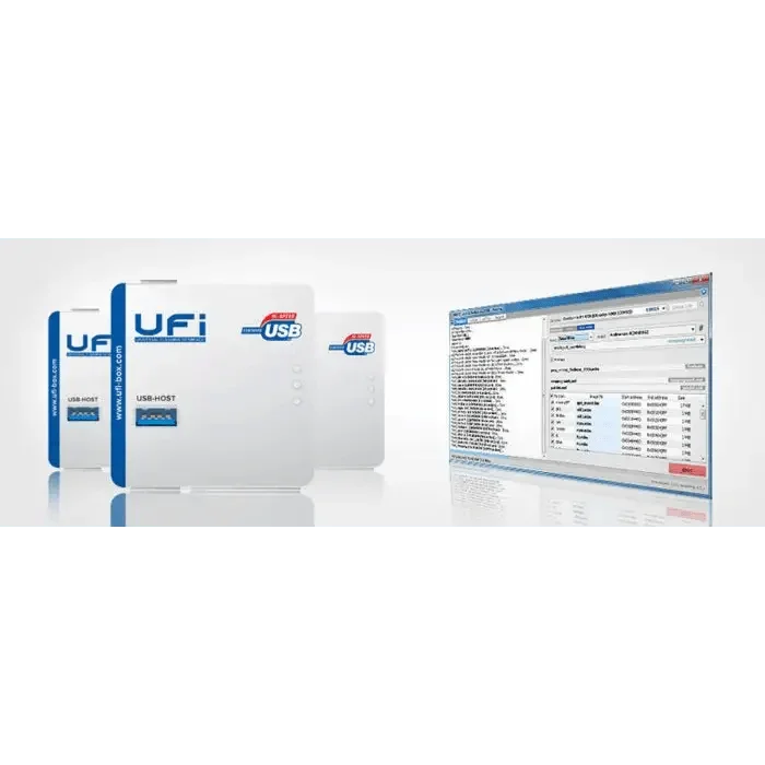 UFi Box mobile phone EMMC data service tool for Samsung phones, used for unlocking and data management by PHONEFIX.