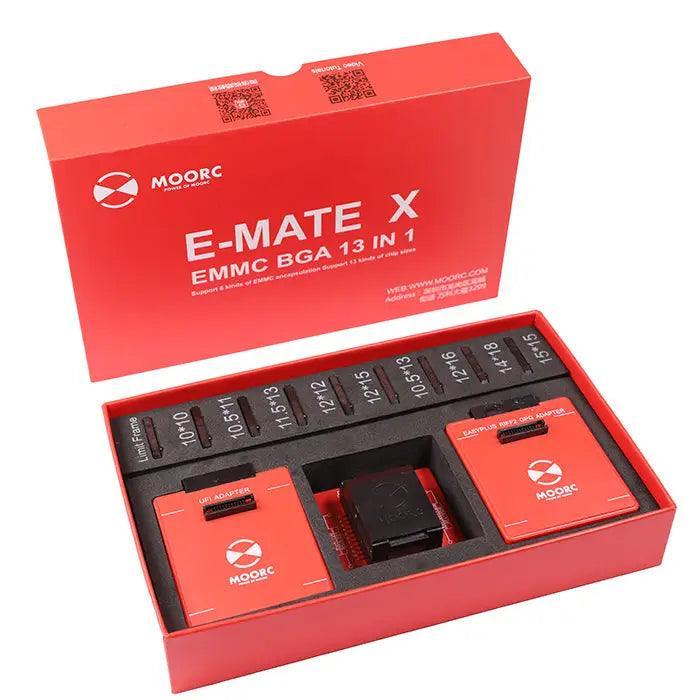 MOORC ICFriend Adapter with UFS chip and EMATE EMMC BGA adapter for phone unlocking tools, by PHONEFIX.