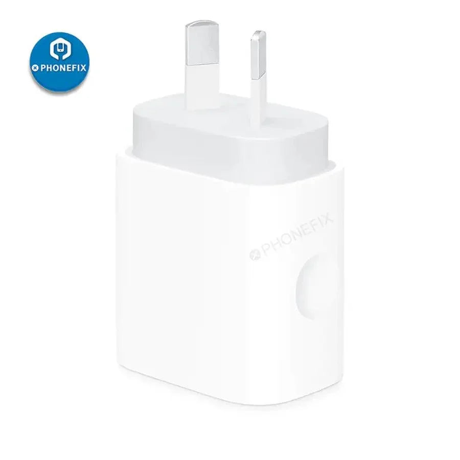 PHONEFIX 20W USB-C Power Adapter for Apple Type-C phones, compact charger for fast charging and reliable power delivery.