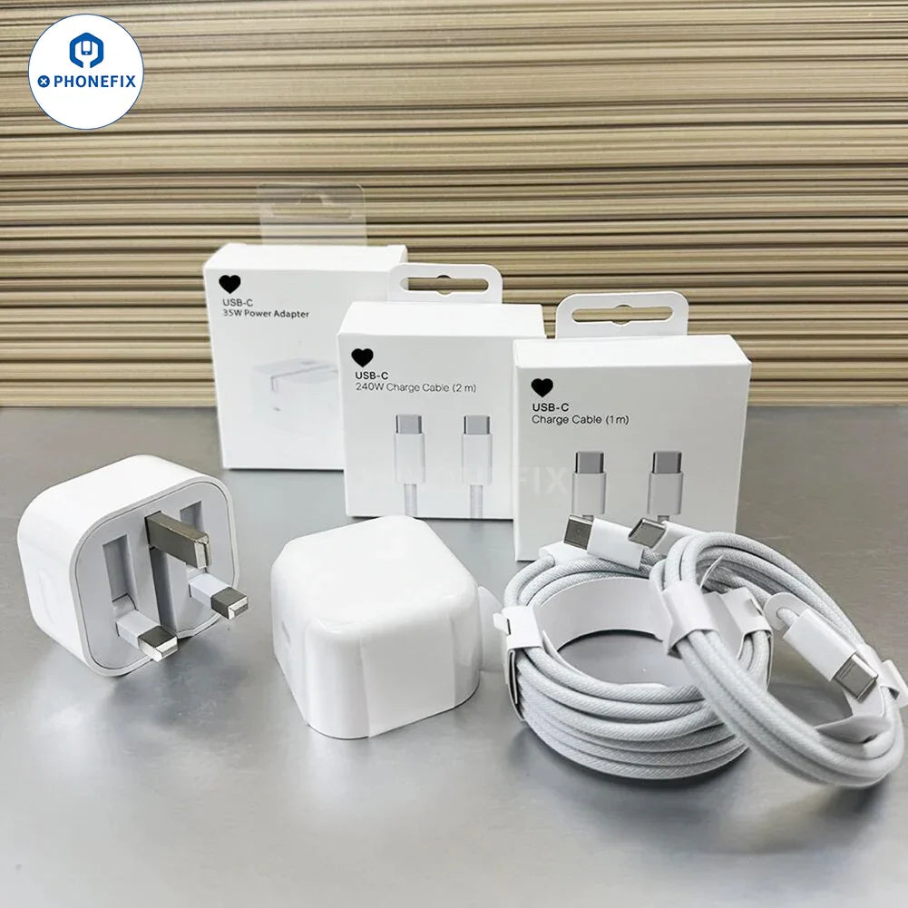PHONEFIX 20W 35W USB-C power adapter for Apple Type-C phone charging, compact charger with USB-C port.