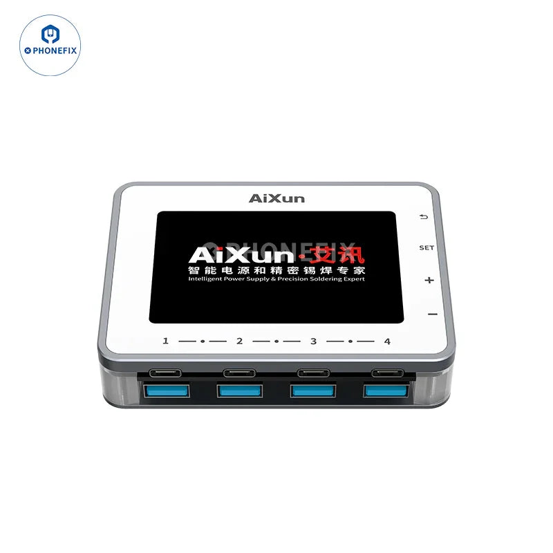 PHONEFIX AiXun PF26 smart fast charger with 8 USB ports for multi-device phone charging station.