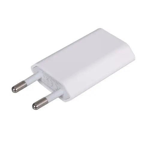 PhoneFIX 5W USB wall charger adapter for Apple iPhone and China phones, fast charging US EU plug, compact and reliable.