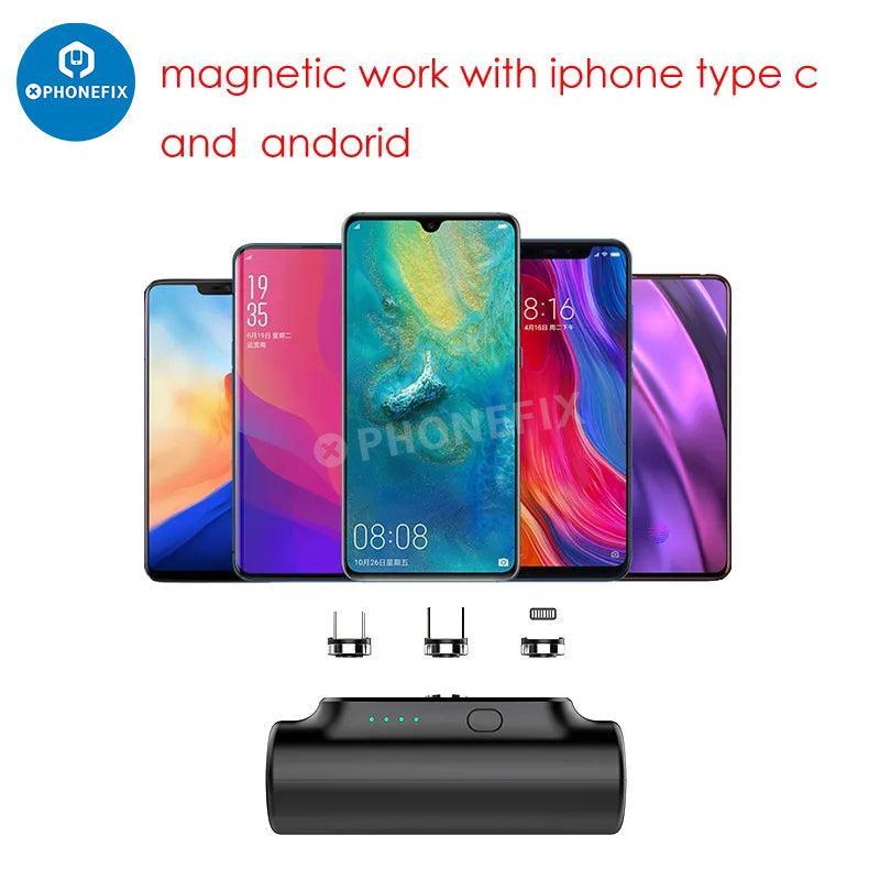 PHONEFIX 3-in-1 power bank external battery charger for mobile phones, USB charging tool, compact portable power source