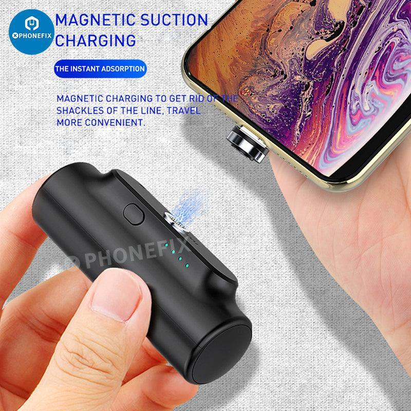 PHONEFIX 3-in-1 power bank external battery charger for mobile phones, USB charging tool with multiple device compatibility.