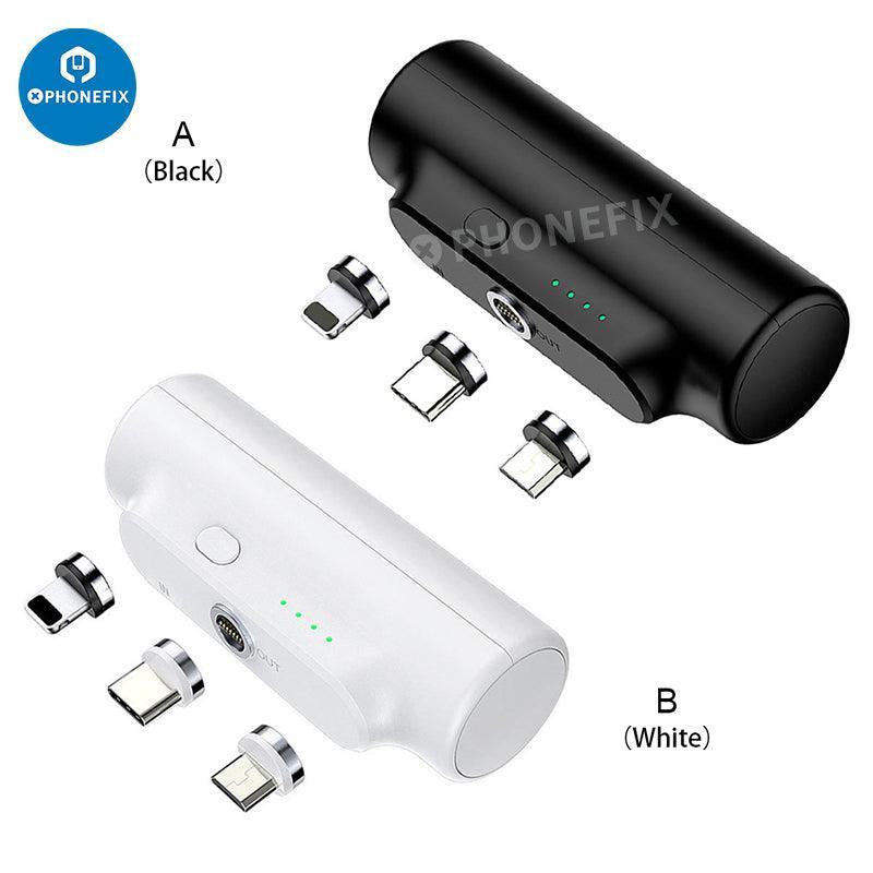 PHONEFIX 3-in-1 power bank external battery charger for mobile phones, USB charging device with multiple charging options.