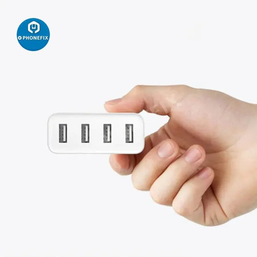 PHONEFIX Mi 4 Ports USB charging device with 35W fast charging and 2A power for smartphones, compact and high-power design.