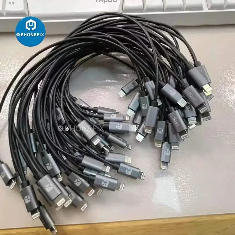 PHONEFIX Lightning to Lightning data transfer cable for iPhone 12 Pro Max, 11, and other models, used for charging and data transfer.