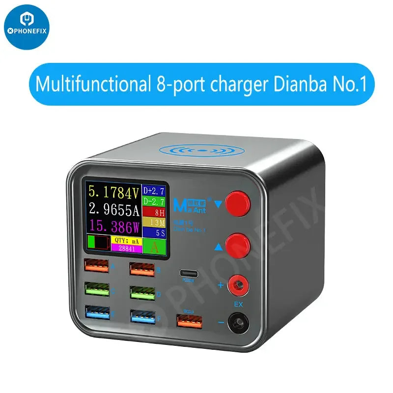 PHONEFIX MaAnt DianBa TenSai PD 8-Port USB Charger with current detection for fast, reliable phone charging.