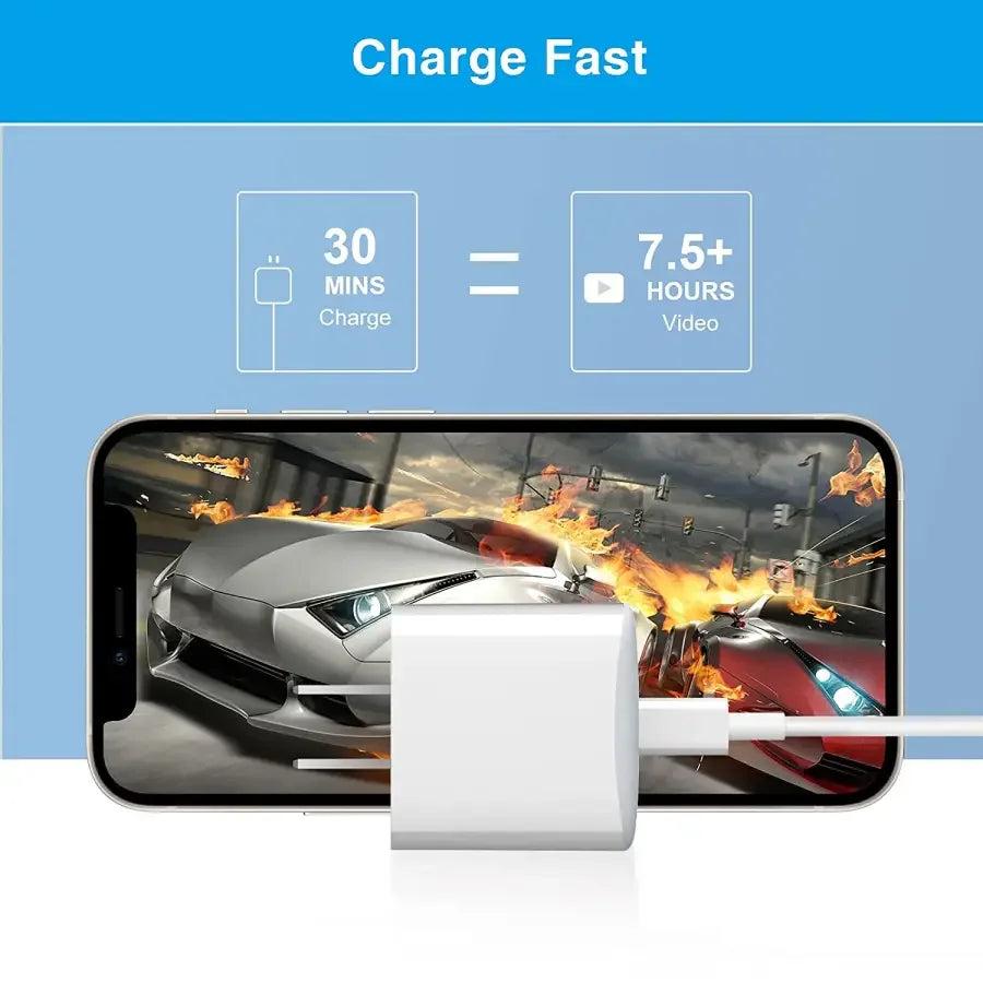 PHONEFIX 20W USB-C fast wall charger for Apple USB-C power adapters, compact phone USB charging accessory.