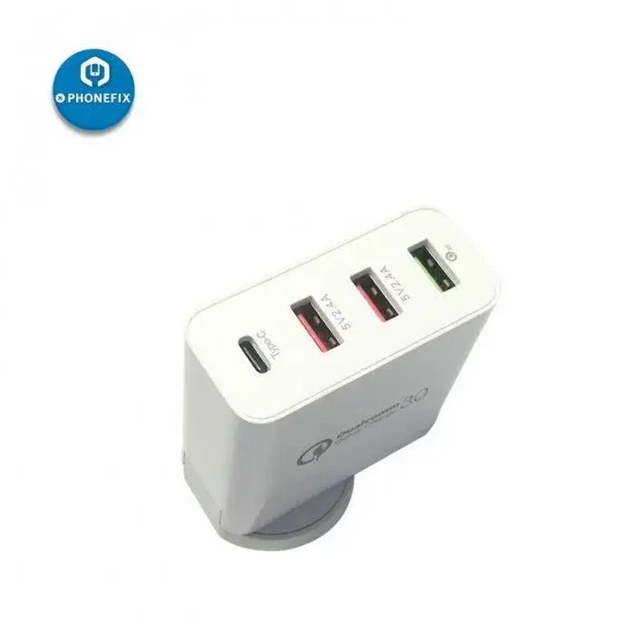 PhoneFIX USB Type-C fast charging adapter with 5V 3A output, designed for quick phone charging.