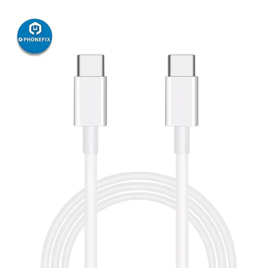 PHONEFIX 100W USB C to Type C charging cable for fast USB-C PD charging, compatible with smartphones and devices.