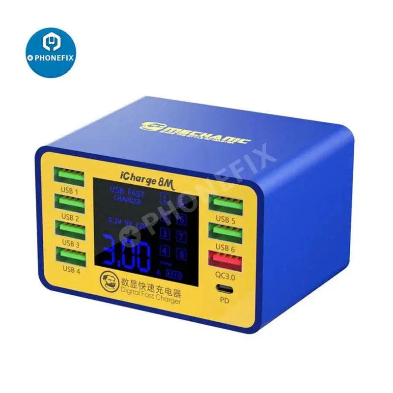 PHONEFIX V-Power 6 8 8S super fast iPhone, iPad, and watch USB charger with multiple device compatibility.