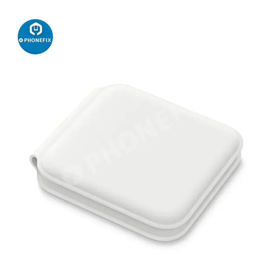 PHONEFIX 3-in-1 MagSafe Duo wireless charger for iPhone, iWatch, and AirPods, showing the compact charging station with devices.