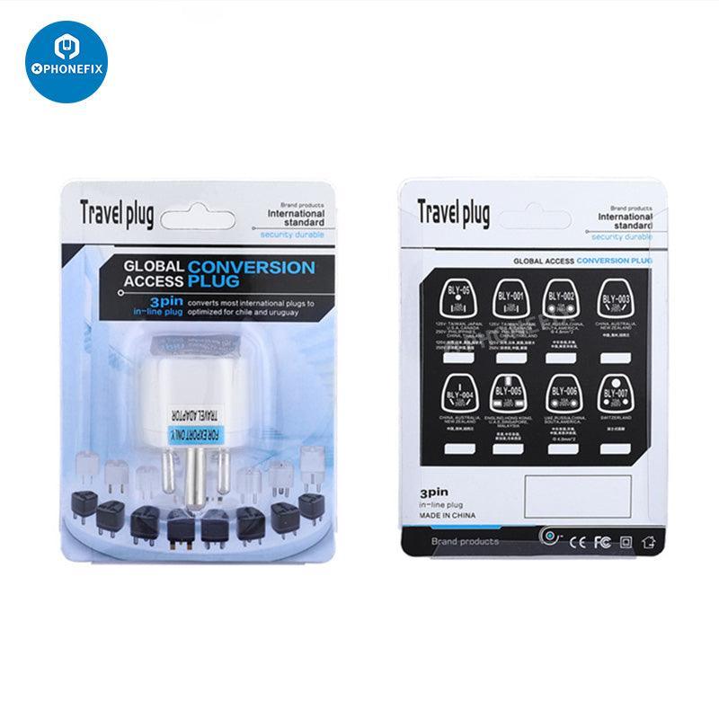 PHONEFIX Adaptateur secteur universel avec prise US, UK, EU, AU pour le chargement USB des téléphones.
