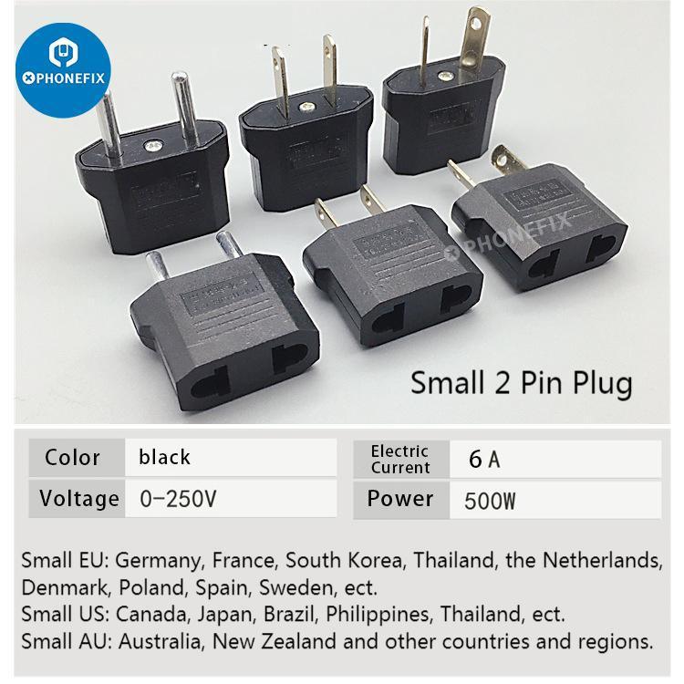 Convertisseur de charge universel PHONEFIX avec prises US, UK, EU et AU pour le chargement USB des téléphones, adaptateur secteur compact pour une utilisation internationale