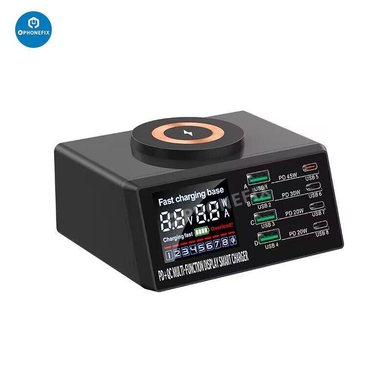 PHONEFIX 8-port USB fast charging station with wireless 100W, designed for phone USB charging and multi-device power delivery.