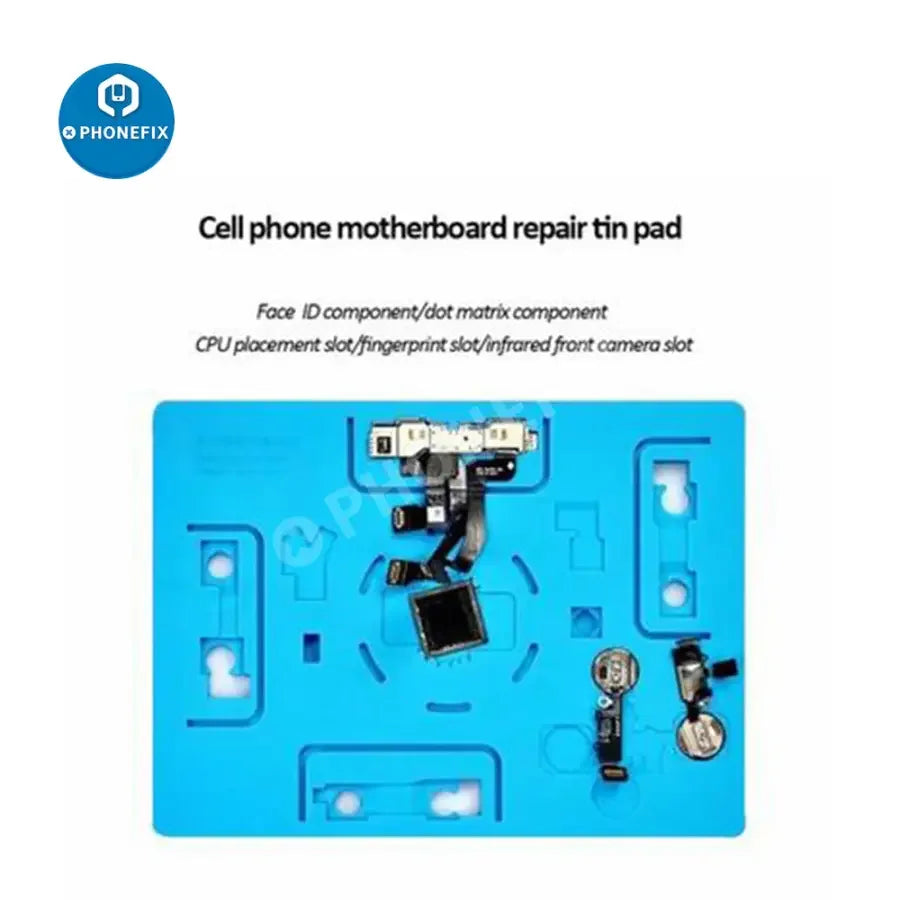PhoneFix dot projector precision calibrator fixture for iPhone X to 12 Pro Max face ID repair, used for accurate alignment.