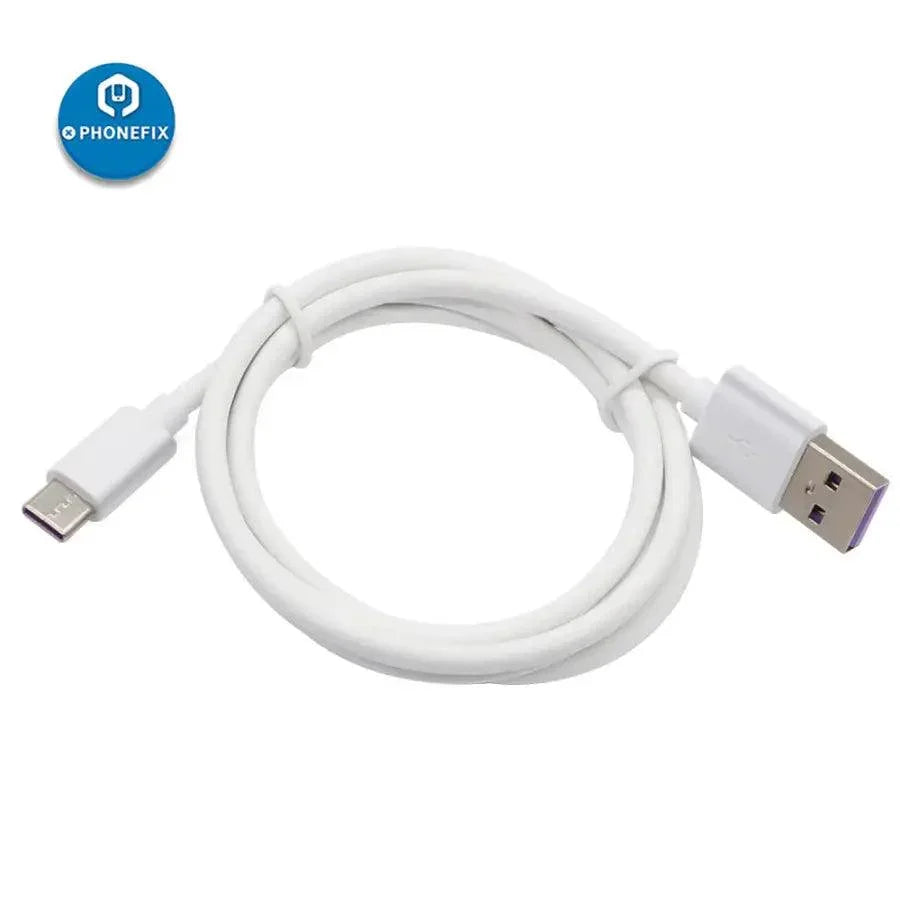 Câble de charge rapide PHONEFIX 5A USB Type C pour smartphones Huawei P30 Pro et Xiaomi, câble de transfert de données et d'alimentation durable.